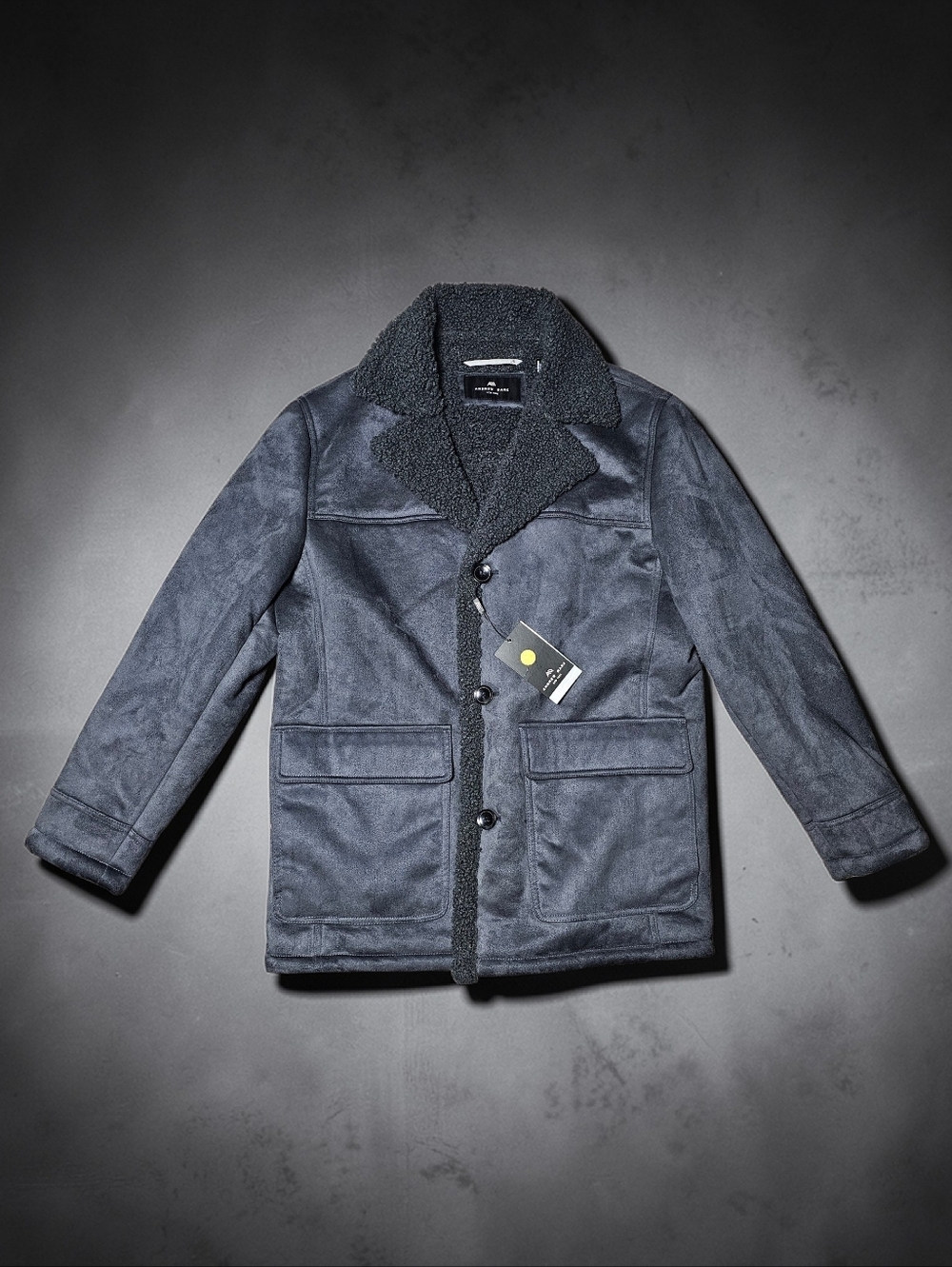 NWT Andrew Marc Men’s “JARVIS” Faux Suede Sherpa Jacket $295 Large
